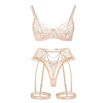 Conjunto de Lingerie Bordado Floral