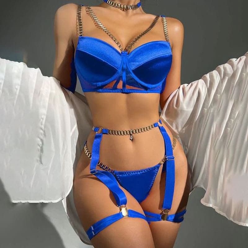 Conjunto de Lingerie com Correia de Corrente 