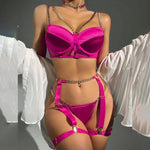 Conjunto de Lingerie com Correia de Corrente 