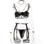 Conjunto de Lingerie com Correia de Corrente 