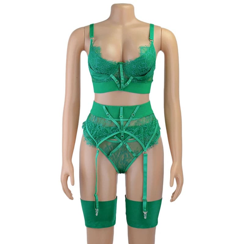 Conjunto de Lingerie Feminina de Renda Bandage