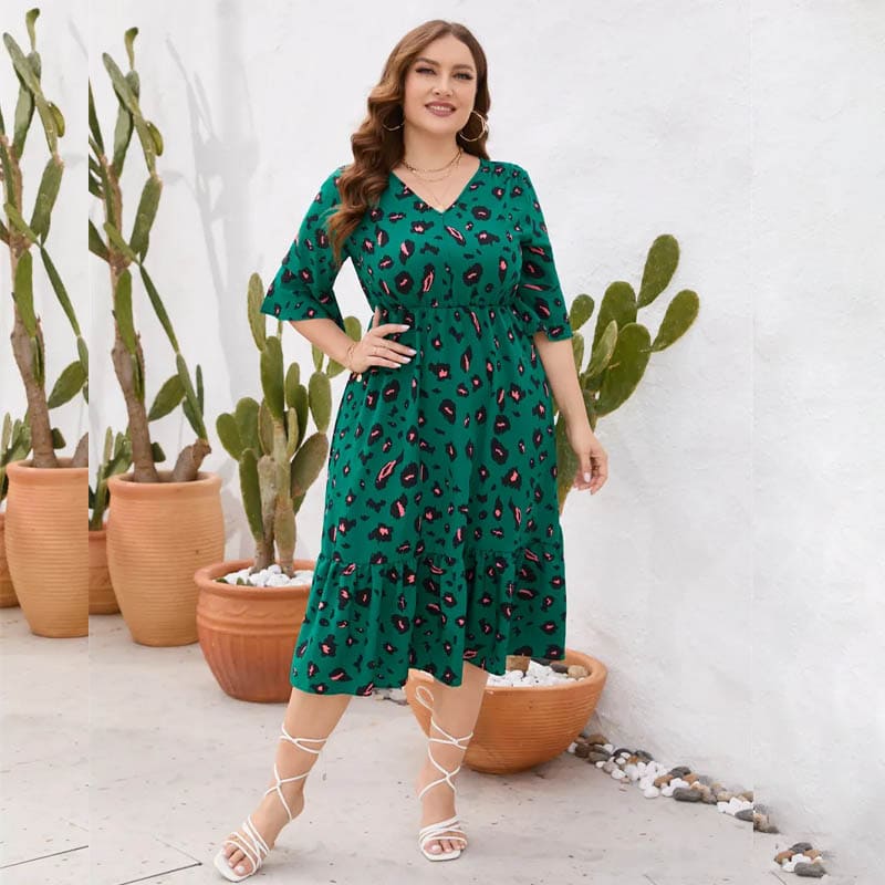 Vestido Estampado Plus Size