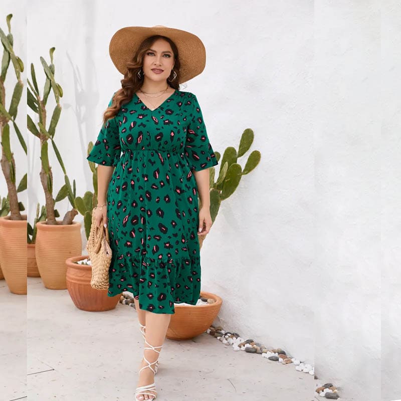 Vestido Estampado Plus Size