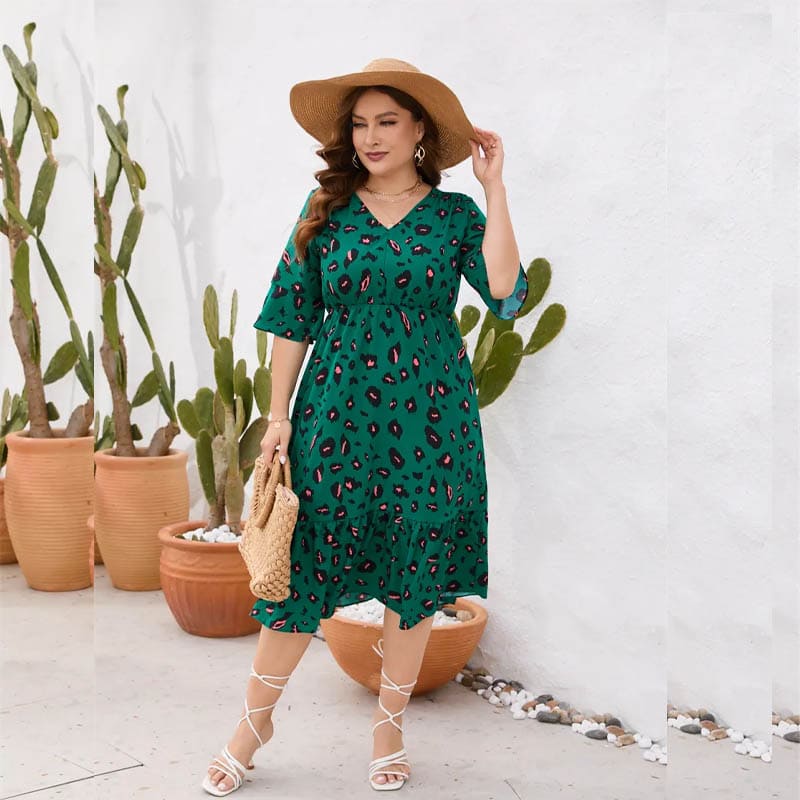 Vestido Estampado Plus Size