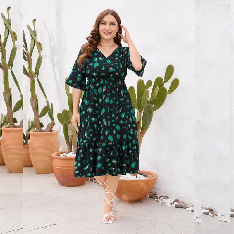 Vestido Estampado Plus Size