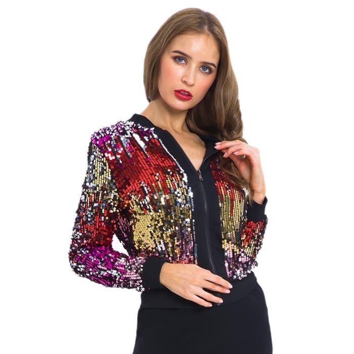 Jaqueta Paetê Multicolorida Donna