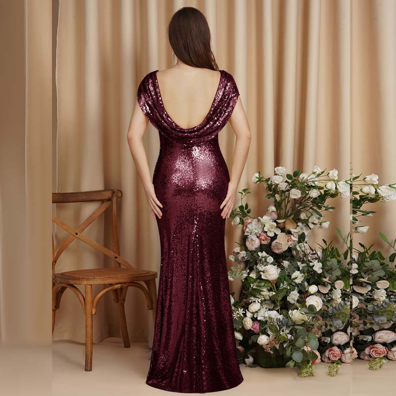 Vestido De Festa Longo Marsala Geovanna