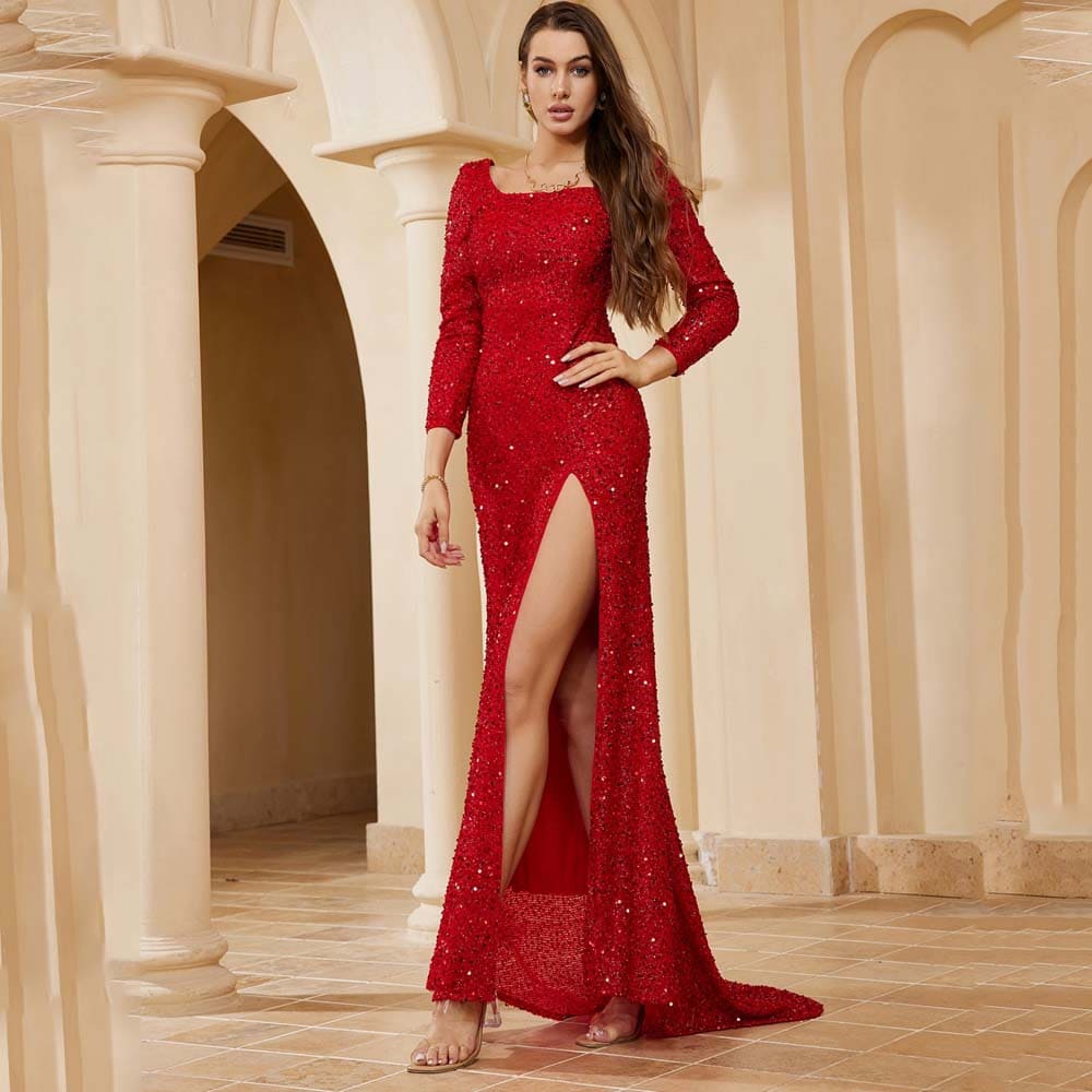 Vestido Longo de Festa Vermelho Agatha