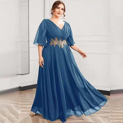 Vestido Longo Plus Size Bordado Angelina 