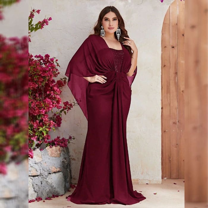 Vestido Longo Plus Size Drapeado Marina