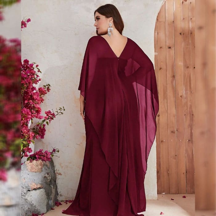 Vestido Longo Plus Size Drapeado Marina