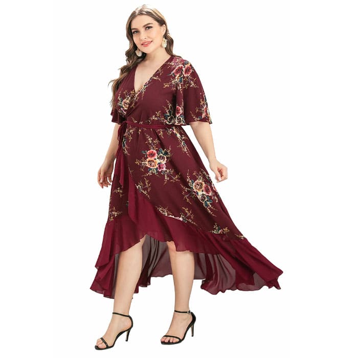 Vestido Longo Plus Size Estampado Heloísa 