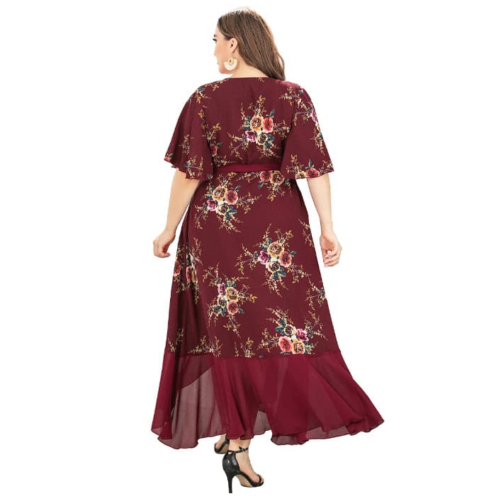 Vestido Longo Plus Size Estampado Heloísa 