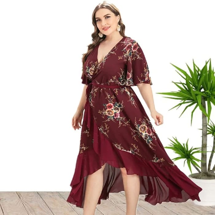 Vestido Longo Plus Size Estampado Heloísa 