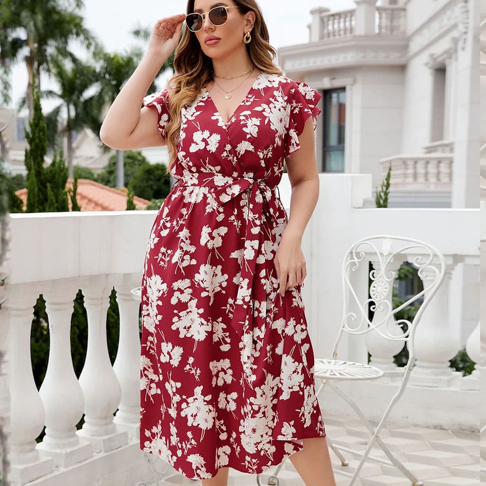 Vestido Longo Plus Size Estampado Miranda