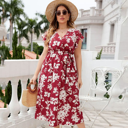 Vestido Longo Plus Size Estampado Miranda