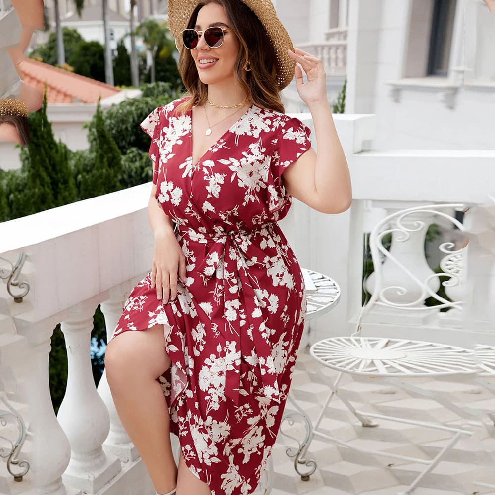 Vestido Longo Plus Size Estampado Miranda