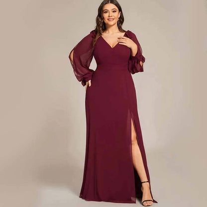 Vestido Longo Plus Size Fenda Lorraine