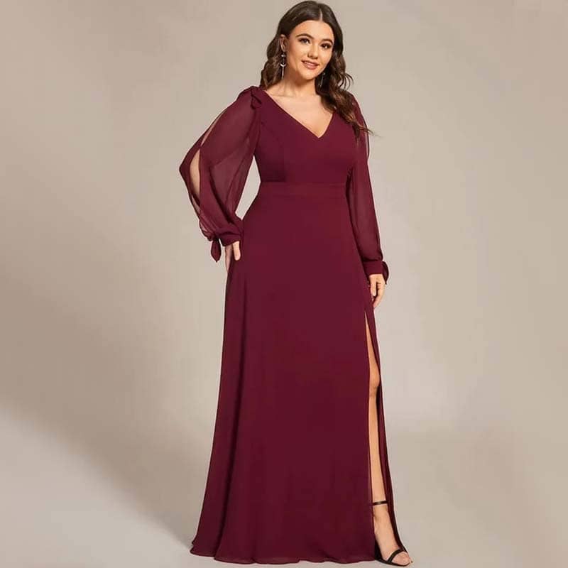 Vestido Longo Plus Size Fenda Lorraine