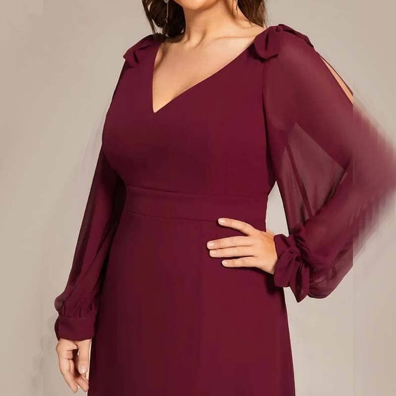 Vestido Longo Plus Size Fenda Lorraine