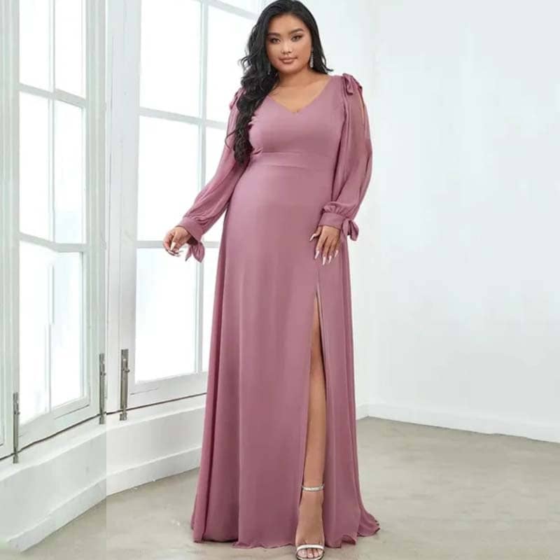 Vestido Longo Plus Size Fenda Lorraine