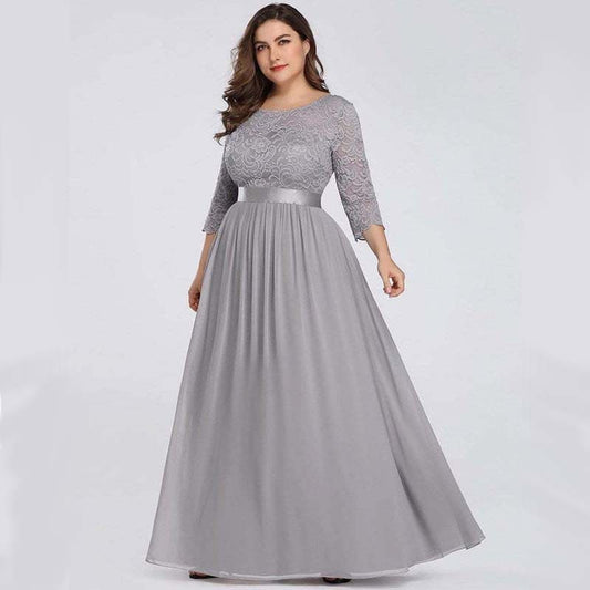 Vestido Longo Plus Size Plissado Olívia