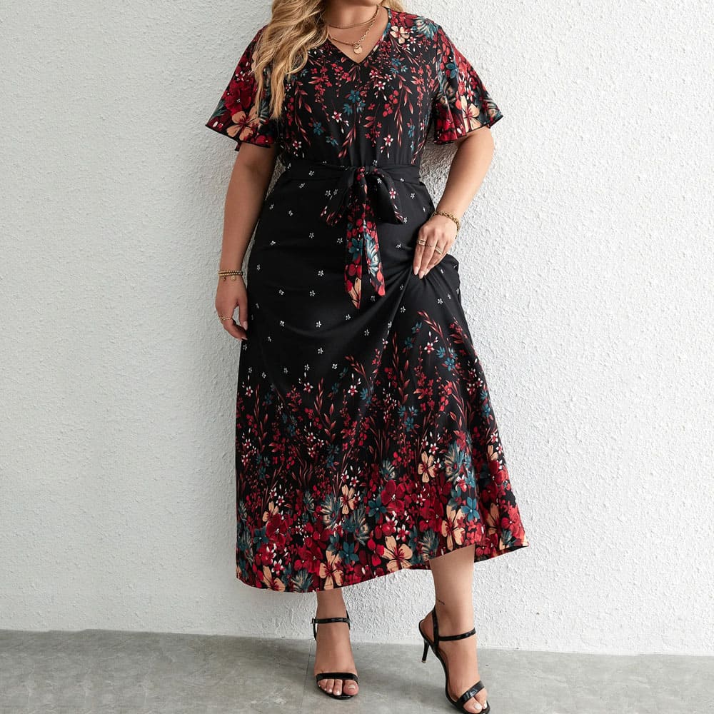 Vestido Longo Plus Size Preto Laisa