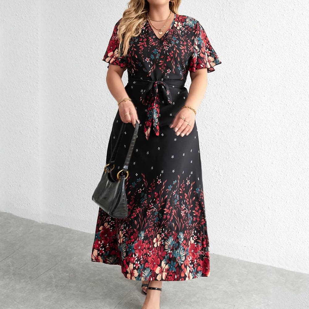 Vestido Longo Plus Size Preto Laisa