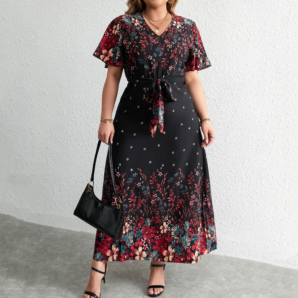 Vestido Longo Plus Size Preto Laisa