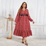 Vestido Longo Plus Size Vermelho Leila