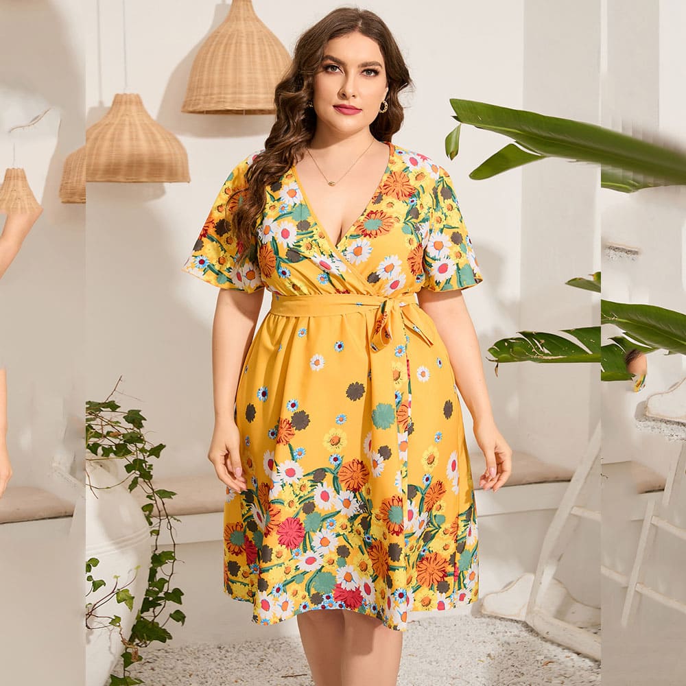 Vestido Midi Plus Size Amarração Teresa 