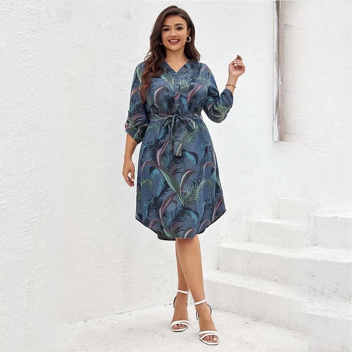 Vestido Midi Plus Size Estampado Lorrana