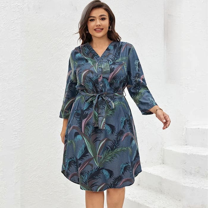 Vestido Midi Plus Size Estampado Lorrana