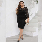 Vestido Midi Plus Size Preto Darla