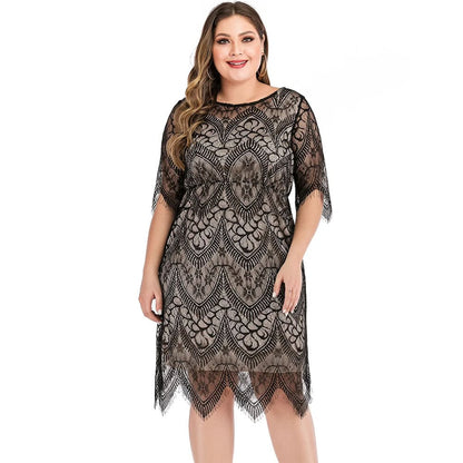 Vestido Midi Plus Size Preto Kate