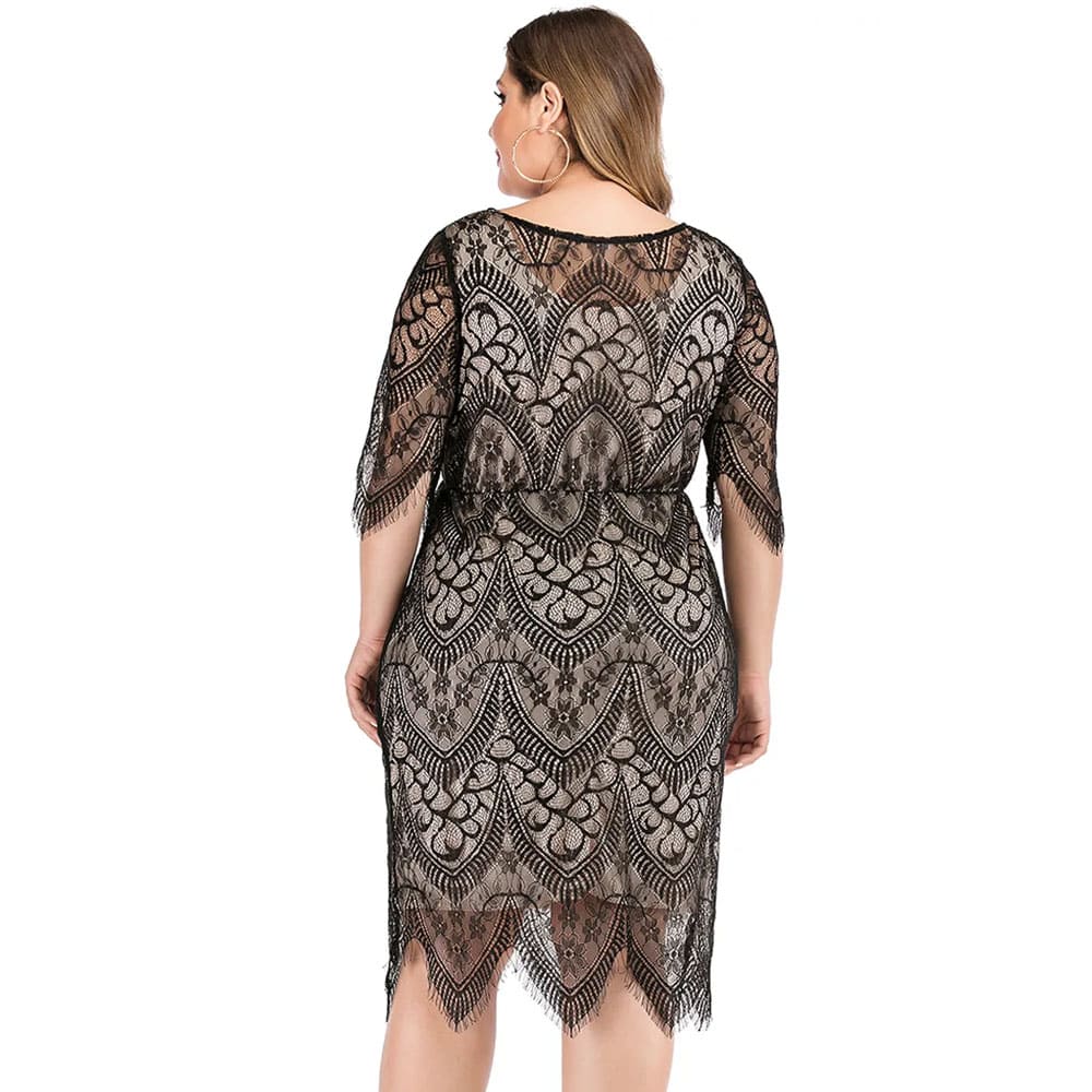 Vestido Midi Plus Size Preto Kate