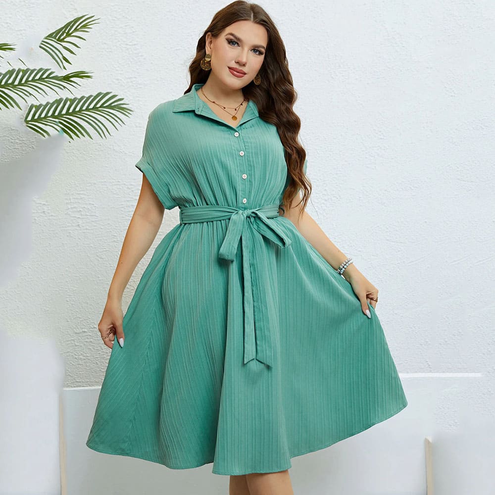 Vestido Midi Plus Size Verde Kiara