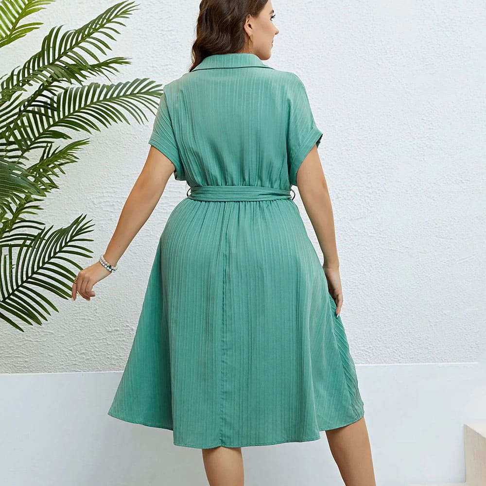 Vestido Midi Plus Size Verde Kiara