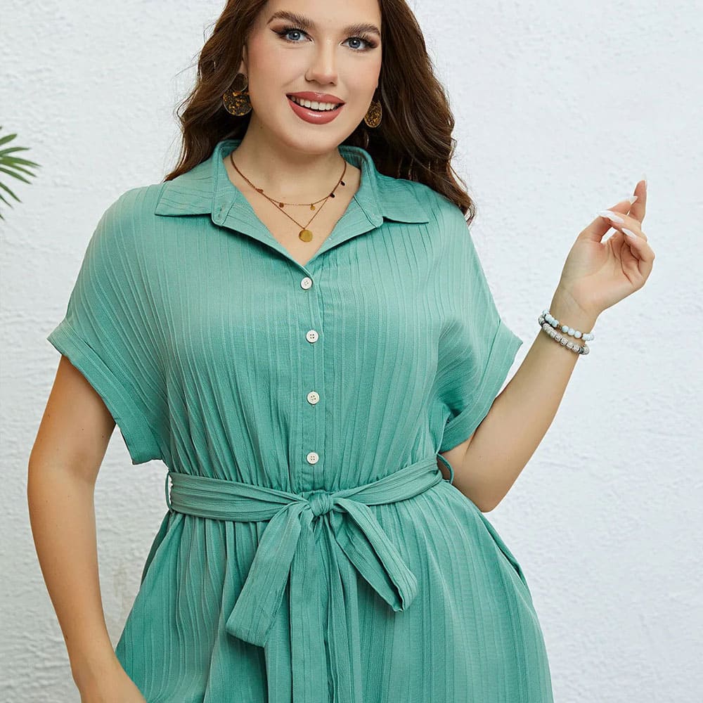 Vestido Midi Plus Size Verde Kiara