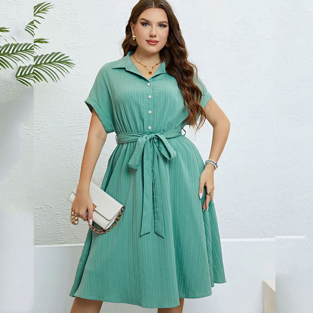 Vestido Midi Plus Size Verde Kiara