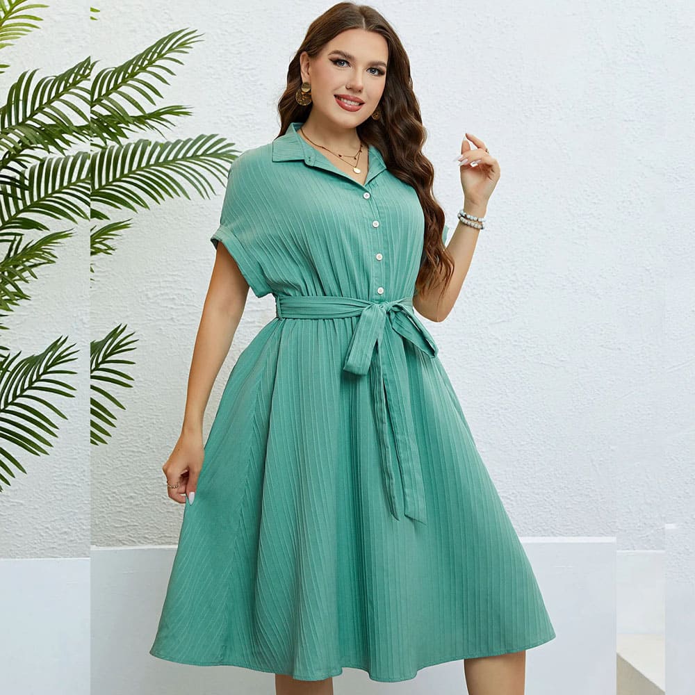 Vestido Midi Plus Size Verde Kiara